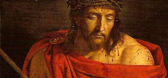 Pilate lui demanda : "Es-tu roi ?" (Détail de Phiilippe de Champaigne Ecce Homo Domaine public)